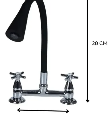 Grifería GF028 Cisne Flexible Estrella Negra